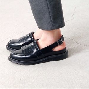Dr. Martens | Shoes | Dr Martens Valentine Loafer Fringe Slingback Mule |  Poshmark